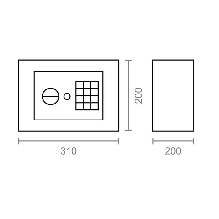 Caja fuerte electronica/llave 31x20x20cm cfc1 ne 13383 micel 2