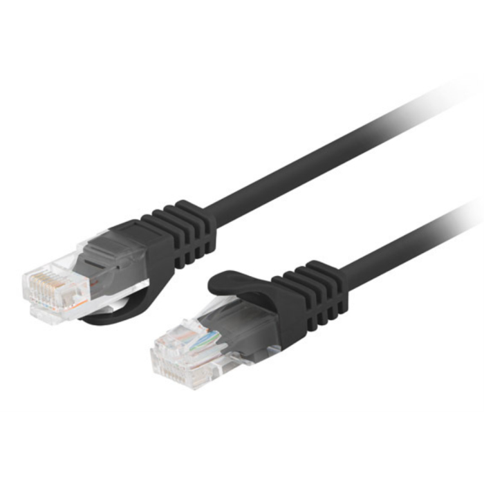 Lanberg PCU6-20CC-0025-BK Cable de red Cat6 U/UTP (UTP) 0,25 m Negro RJ-45 para PC y Redes