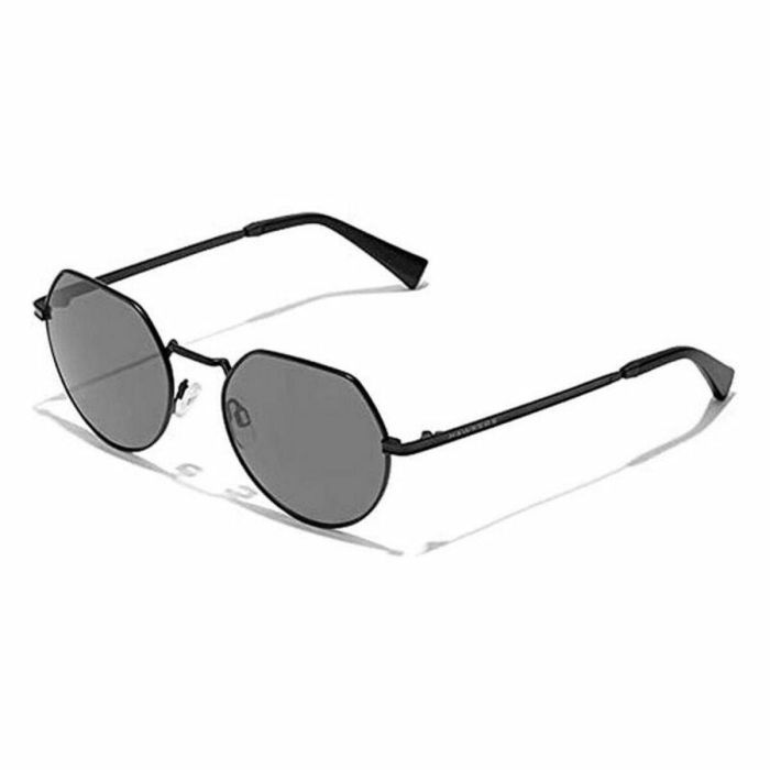 Hawkers Gafas de Sol AURA Negras Unisex Protección UV400 Cat. 3 Lentes TR18 Semiredondeadas Montura Acero Inoxidable Mate