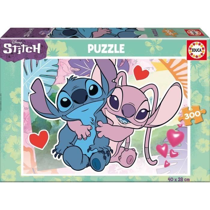 Educa Puzzle Stitch 300 piezas, rompecabezas infantil para niños y niñas de 8 a 11 años, perfecto para fans de Disney Lilo & Stitch.