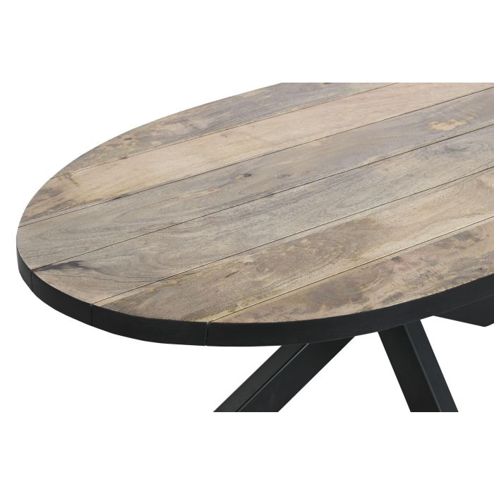 DKD Home Decor Mesa Centro Loft Natural Negro Metal Mango 70 x 45 x 130 cm 1