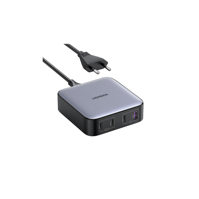 UGREEN Cargador Nexode 90928, Carga Rápida 100W, 3 USB C + 1 USB A, Compatible Universal, Gris 0 UGREEN Cargador Nexode 90928, Carga Rápida 100W, 3 USB C + 1 USB A, Compatible Universal, Gris 0