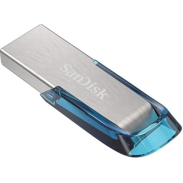 STICK 128 GB SanDisk Ultra Flair - 3.2 Gen 1 - Blau - Silber 1 STICK 128 GB SanDisk Ultra Flair - 3.2 Gen 1 - Blau - Silber 1