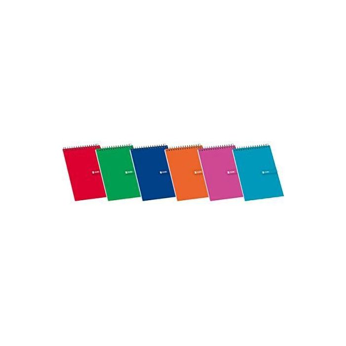 Enri Bloc Espiral 80 Hojas 1-12 4x4 mm Tapa Blanda Colores Surtidos (10 Unidades) (10 Unidades)
