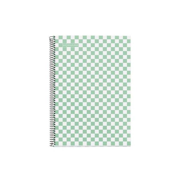 Bloc Miquelrius Tapa Dura Fº 80H 90G Cuadric.4X4 Damero Verde (Set de 5)