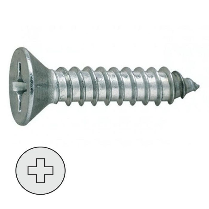 DUVER Tornillo Rosca Chapa Cabeza Plana DIN 79 Largo Rosca Chapa 70mm Diámetro Rosca Chapa 5.5mm