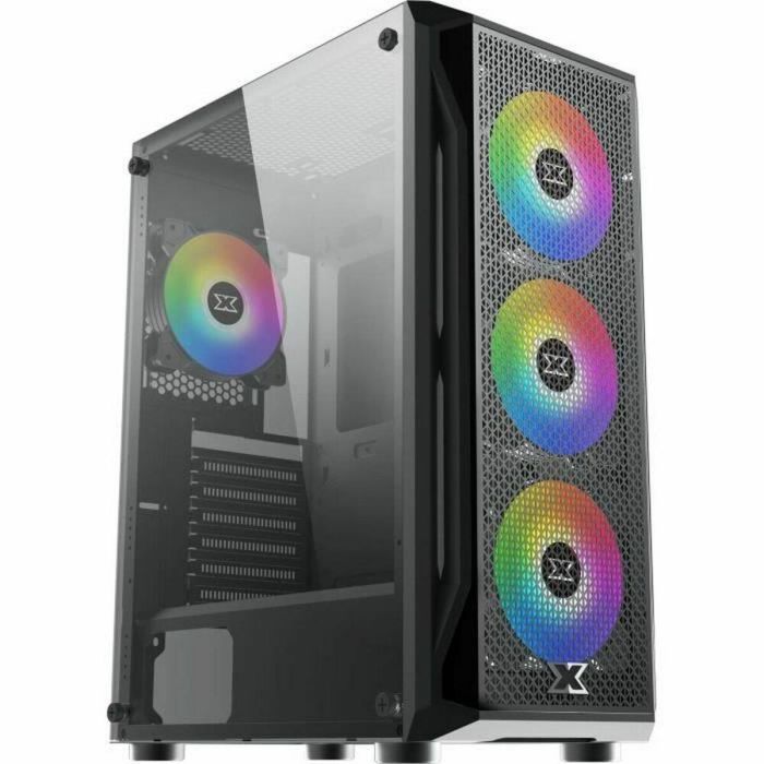 Xigmatek EN46621 Carcasa PC Gaming X Torre Mediana ATX sin Fuente, 4x120mm RGB, Vidrio Templado, Malla Frontal, USB 3.0/2.0, Negro