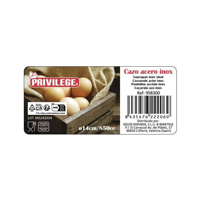 Privilege Cazo de Cocina de 14 cm de Diámetro, Acero Inoxidable (12 Unidades) 3