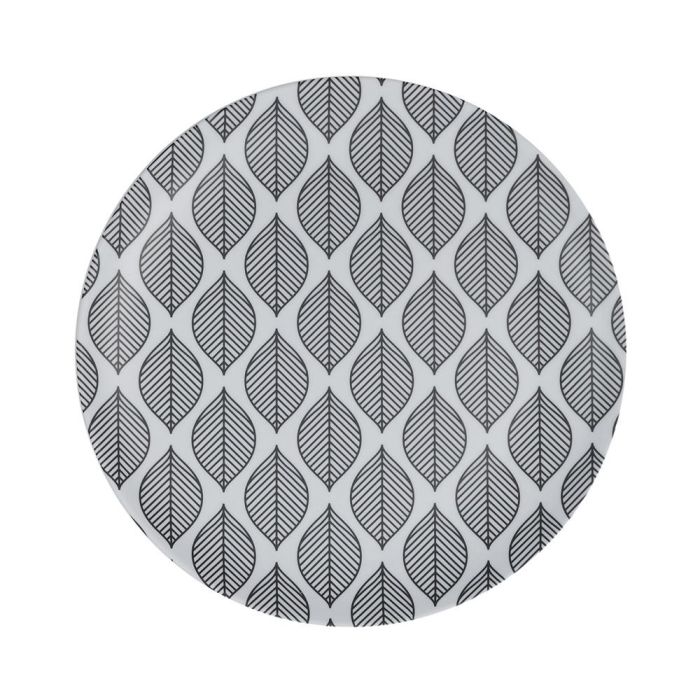 Home Deco Factory Plato Postre Zeste melamina 20 cm diseño ácido, limones, hojas b-n 4