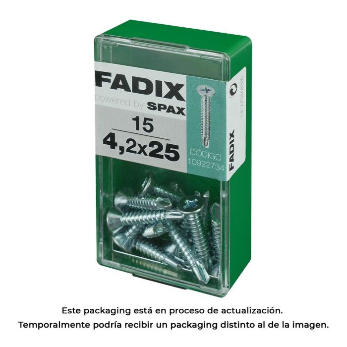 Fadix Tornillo Rosca Chapa Autoperforante Zincado para Chapa Metálica 4,2x25mm - Caja con 15 Unidades 0 Fadix Tornillo Rosca Chapa Autoperforante Zincado para Chapa Metálica 4,2x25mm - Caja con 15 Unidades 0