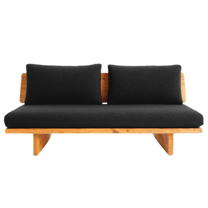 Sofa Balines DKD Home Decor Negro Natural 90 x 78 x 195 cm 1