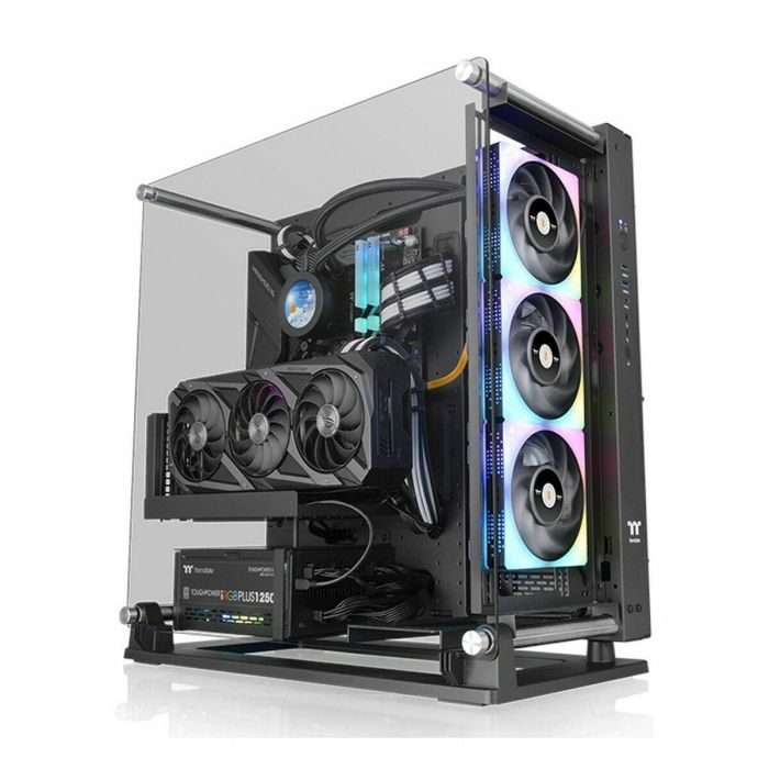 Thermaltake Core P3 TG Pro Caja de PC Midi Tower Negra con Cristal Templado, Compatible con Fuentes PS2, Soporta Discos 2.5/3.5"
