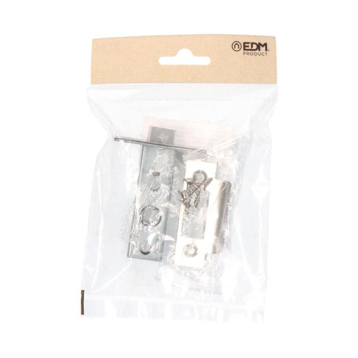 Edm Picaporte Tubular PCT03 Canto Cuadrado 45mm Acero Níquel Satinado Blister 1