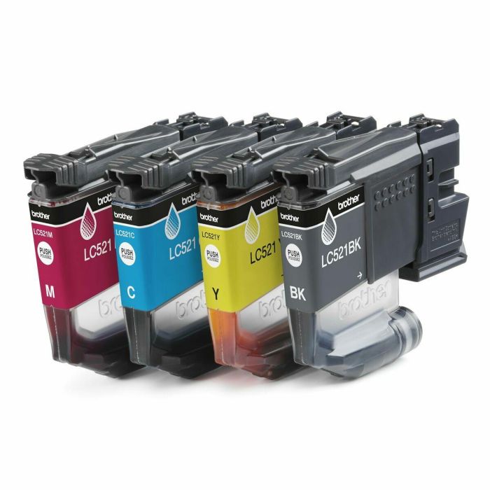 Brother LC521VAL Multipack Cartuchos Tinta Original Negro Cian Magenta Amarillo 500 páginas ISO/IEC 24711 para Impresoras 4