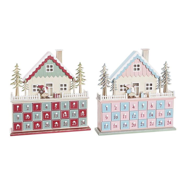 Calendario Adviento Navidad Fantasia DKD Home Decor Rojo Verde 8 x 33 x 32 cm (2 Unidades) Calendario Adviento Navidad Fantasia DKD Home Decor Rojo Verde 8 x 33 x 32 cm (2 Unidades)