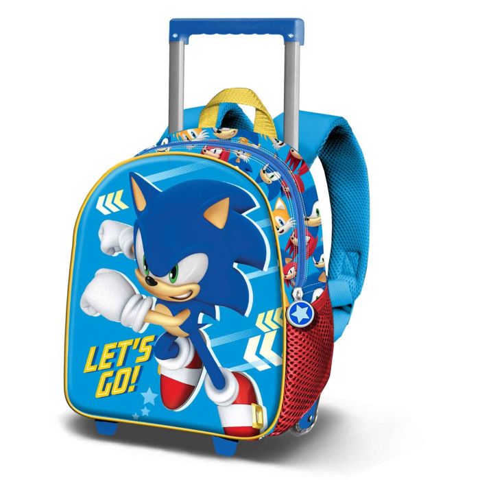 Mochila 3D con Ruedas Pequeña Go Sonic The Hedgehog - SEGA Azul