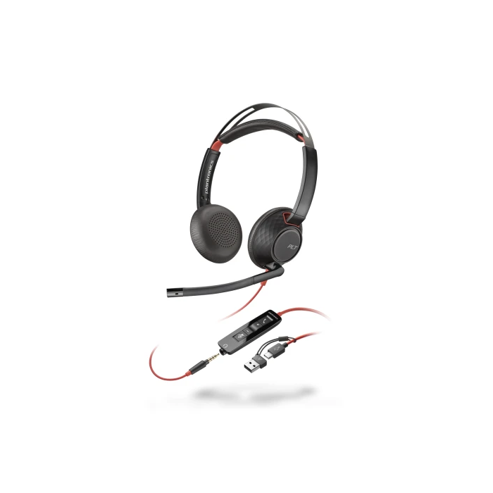 HP Poly Blackwire 5220 Auriculares USB-C + 3.5mm Plug + Adaptador USB-C/A Negros (207586-201/207576-201) HP Poly Blackwire 5220 Auriculares USB-C + 3.5mm Plug + Adaptador USB-C/A Negros (207586-201/207576-201)