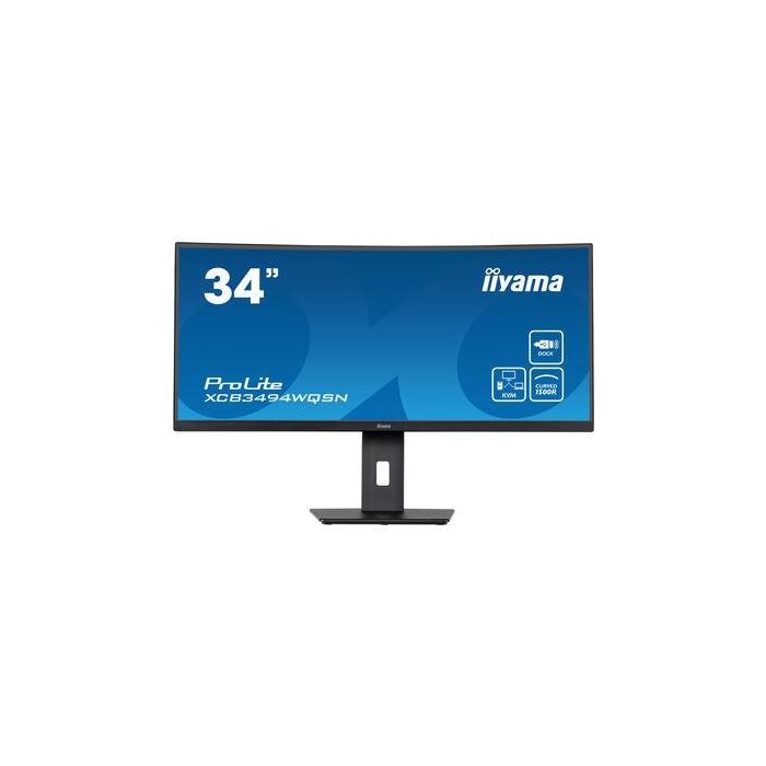 iiyama XCB3494WQSN Monitor Curvo 34" UWQHD (3440x1440) VA 0.4ms 120Hz, HDMI DisplayPort USB-C, Altura Ajustable, Negro 1 iiyama XCB3494WQSN Monitor Curvo 34" UWQHD (3440x1440) VA 0.4ms 120Hz, HDMI DisplayPort USB-C, Altura Ajustable, Negro 1