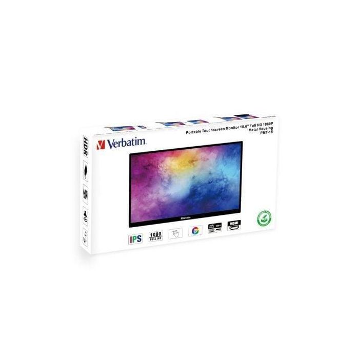 Verbatim PMT-15 Monitor Portátil Táctil 15.6" Full HD 1920x1080 IPS USB-C HDMI HDR Carcasa Aluminio Negro 3 Verbatim PMT-15 Monitor Portátil Táctil 15.6" Full HD 1920x1080 IPS USB-C HDMI HDR Carcasa Aluminio Negro 3