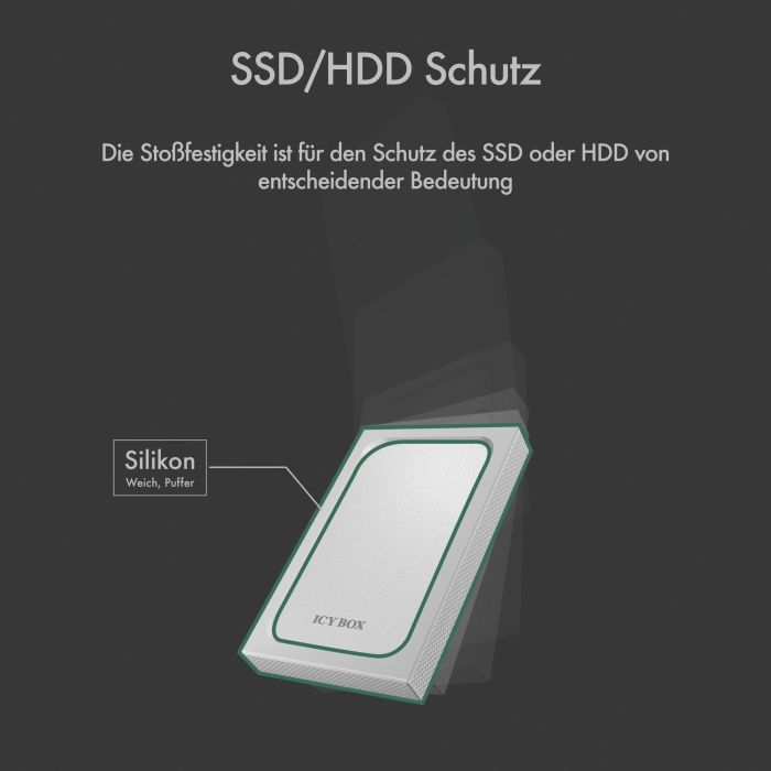 2.5 6cm 1x SATA 2.5" zu 1x USB 3.0 Host. Schreibschutz ICY BOX 8