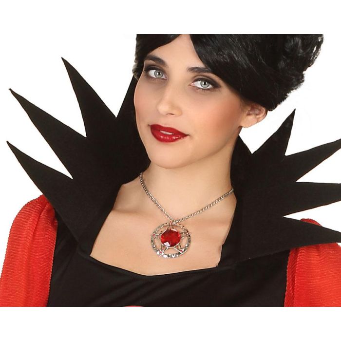Collar De Vampiresa Con Colgante Rojo Plateado Para Halloween 0 Collar De Vampiresa Con Colgante Rojo Plateado Para Halloween 0