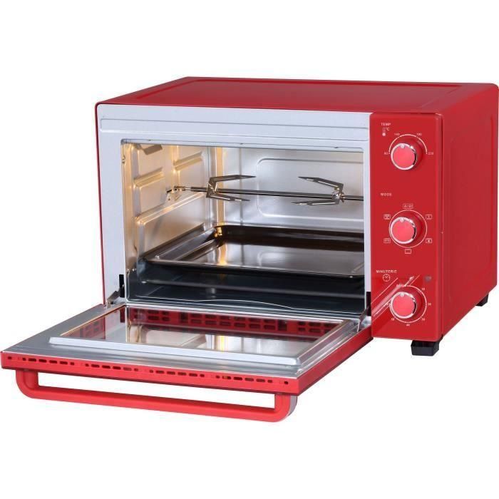 CONTINENTAL EDISON CEMF35R - Mini horno eléctrico 35L rojo - 1500W - Asador, Circulación natural 2