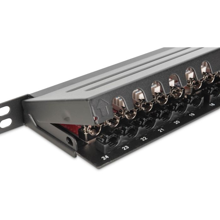 DIGITUS Patchpanel 0.5HE 24-Port Cat6a geschirmt schwarz 3 DIGITUS Patchpanel 0.5HE 24-Port Cat6a geschirmt schwarz 3