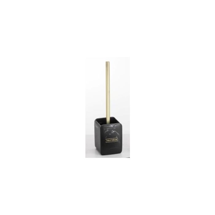 Escobillero Glam DKD Home Decor Negro Dorado 9.5 x 37 x 9.5 cm