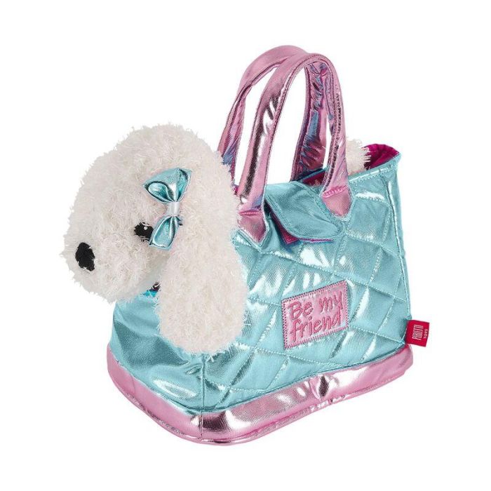 PERLETTI Bolso de Mano Azul con Peluche Perro Didi 28cm