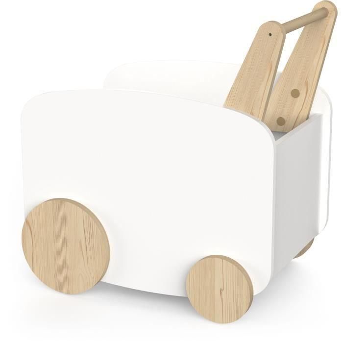 Carro de almacenamiento con ruedas - FIRMIANA - Estilo escandinavo - Blanco mate / Roble Kronberg - 49,8 x 35 x 52,5 cm - DEMEYERE 5 Carro de almacenamiento con ruedas - FIRMIANA - Estilo escandinavo - Blanco mate / Roble Kronberg - 49,8 x 35 x 52,5 cm - DEMEYERE 5