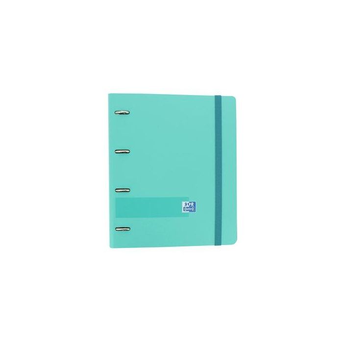 Oxford Carpeta Anillas 4x35 mm Live&Go Europeanbinder 360º, Recambio 100H A4+, 5x5, Tapa Polyfoam Ice Mint