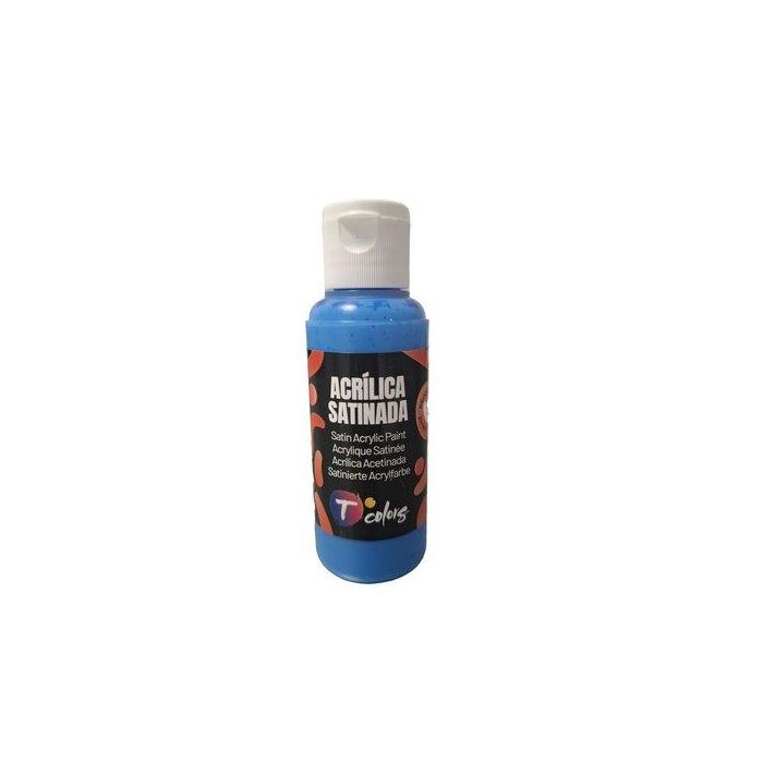 Pintura Acrilica Tcolors 80 Ml (Botella) Cian
