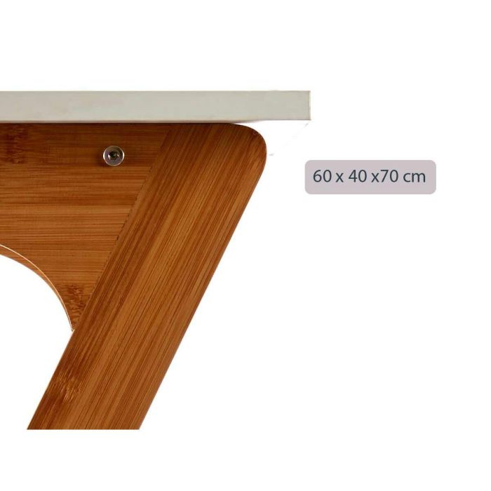 Mesa auxiliar Kinvara WD2021329426 Blanco Marrón Natural 40 x 68,5 x 60 cm 1 Mesa auxiliar Kinvara WD2021329426 Blanco Marrón Natural 40 x 68,5 x 60 cm 1