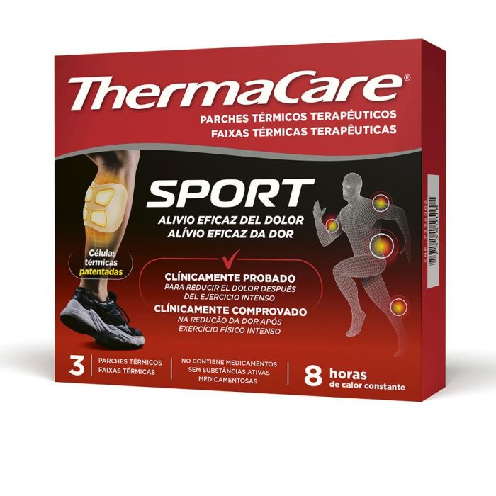 Thermacare Sport Parches Térmicos Calor Sostenido para Dolor Muscular y Articular 3 unidades
