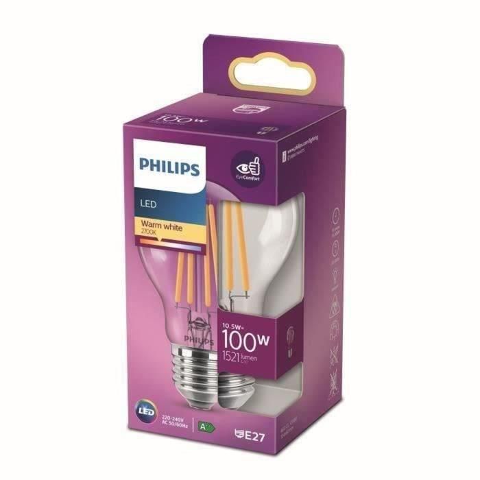 Bombilla LED Philips Equivalente 100W E27 Blanco cálido no regulable 1 Bombilla LED Philips Equivalente 100W E27 Blanco cálido no regulable 1
