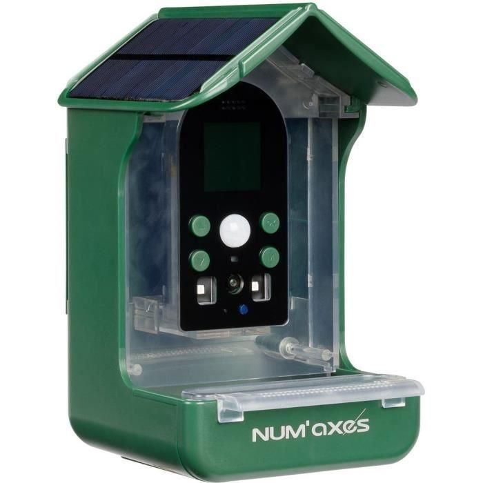 Comedero/bebedero para pájaros con cámara integrada - NUM'AXES - CAM1074 - 120° - Verde Comedero/bebedero para pájaros con cámara integrada - NUM'AXES - CAM1074 - 120° - Verde
