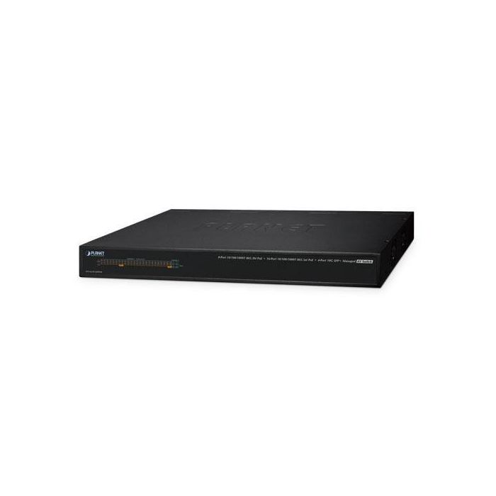 Planet Switch AV gesionable 450W PoE budget puerto trasero diseñado para instalación rack AV Planet Switch AV gesionable 450W PoE budget puerto trasero diseñado para instalación rack AV