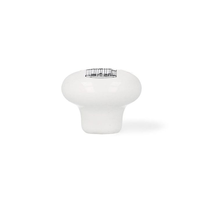 Rei E815 Blister 4 Pomos Redondos para Mueble, Porcelana Ilustrada, Ø40mm 1