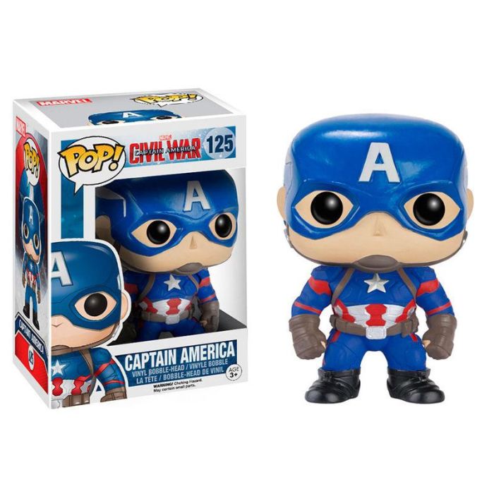 FUNKO Figura POP Marvel Civil War Capitán América - Vinilo 9cm