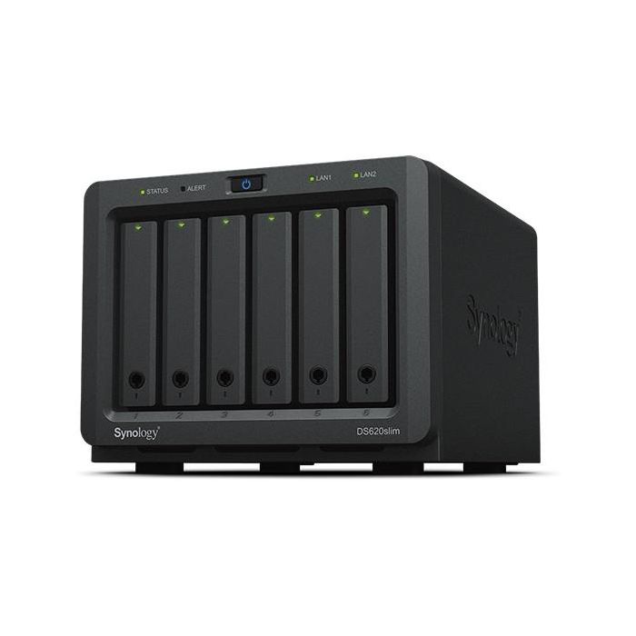 Synology DS620SLIM NAS Escritorio Intel Celeron J3355 2GB DDR3L 0TB DiskStation Manager para Pequeñas y Medianas Empresas