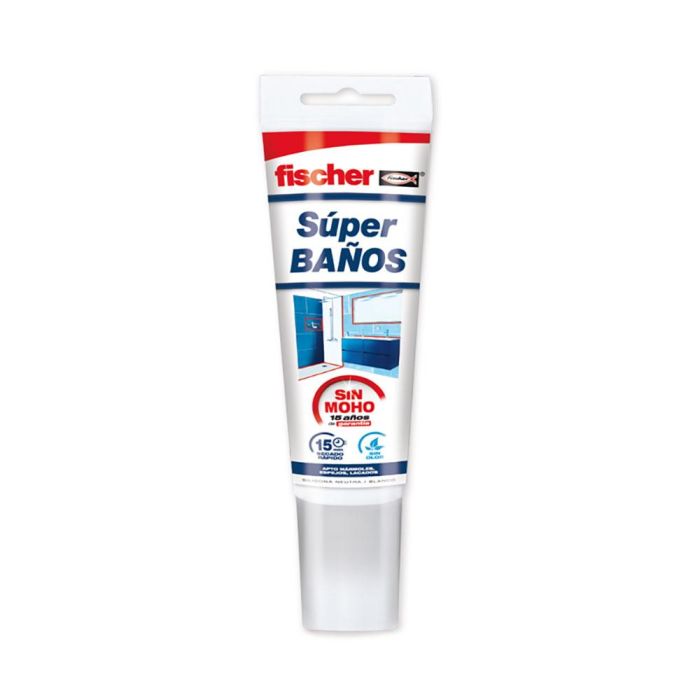 Fischer Silicona Super Baños Blanca 100 ml para Mármoles y Espejos - Ref. 563516 0 Fischer Silicona Super Baños Blanca 100 ml para Mármoles y Espejos - Ref. 563516 0