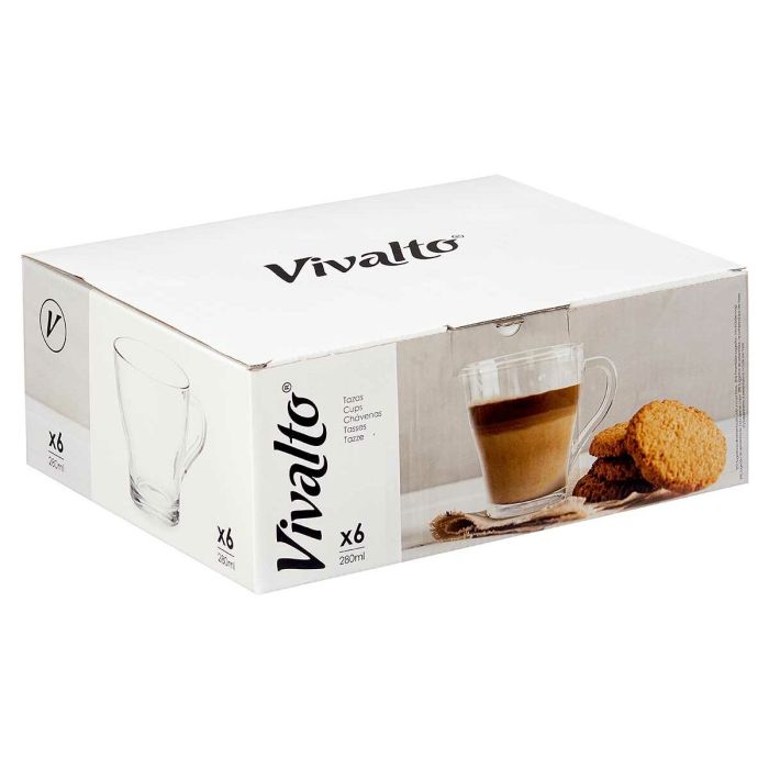 Taza de café y té Vivalto 1 Transparente Vidrio 280 ml (6 Unidades) 2