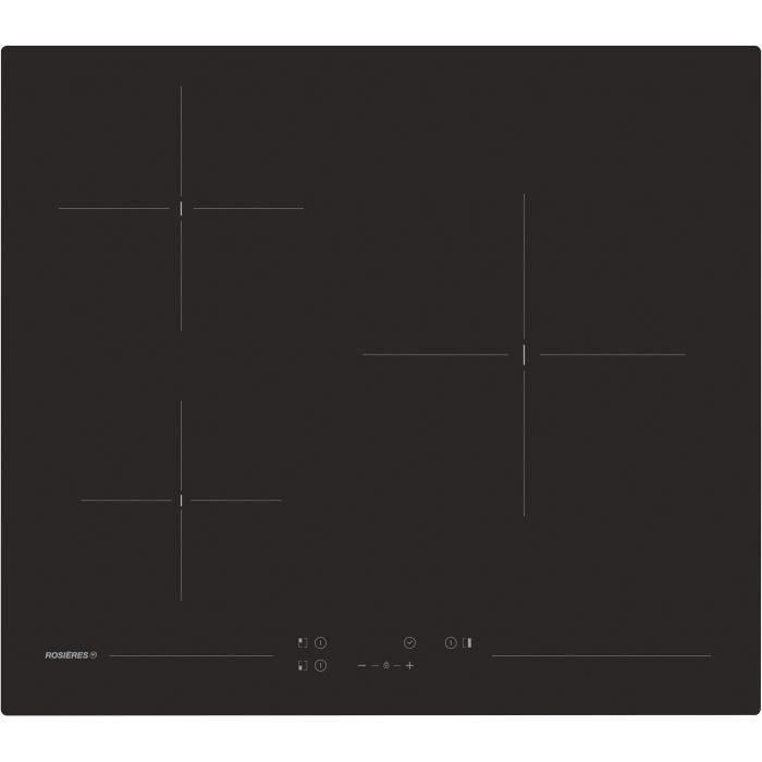 Placa vitrocerámica - ROSIERES - 3 fuegos - 5500 W - Controles táctiles - 59 x 52 cm - RKD73CT Placa vitrocerámica - ROSIERES - 3 fuegos - 5500 W - Controles táctiles - 59 x 52 cm - RKD73CT