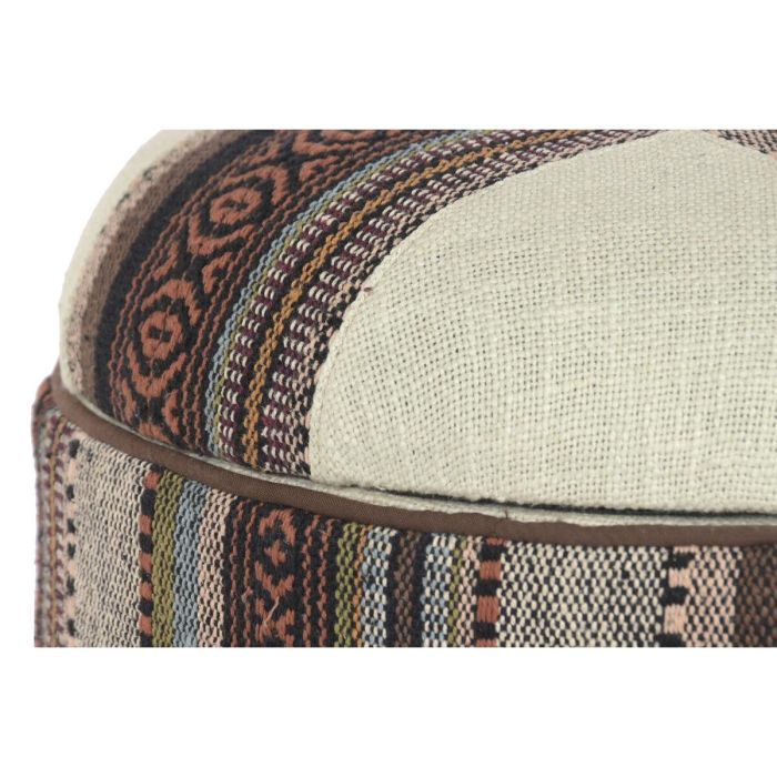 DKD Home Decor Reposapiés Alpino Algodón y Mango Multicolor con Tapa 40 x 40 x 45 cm 4