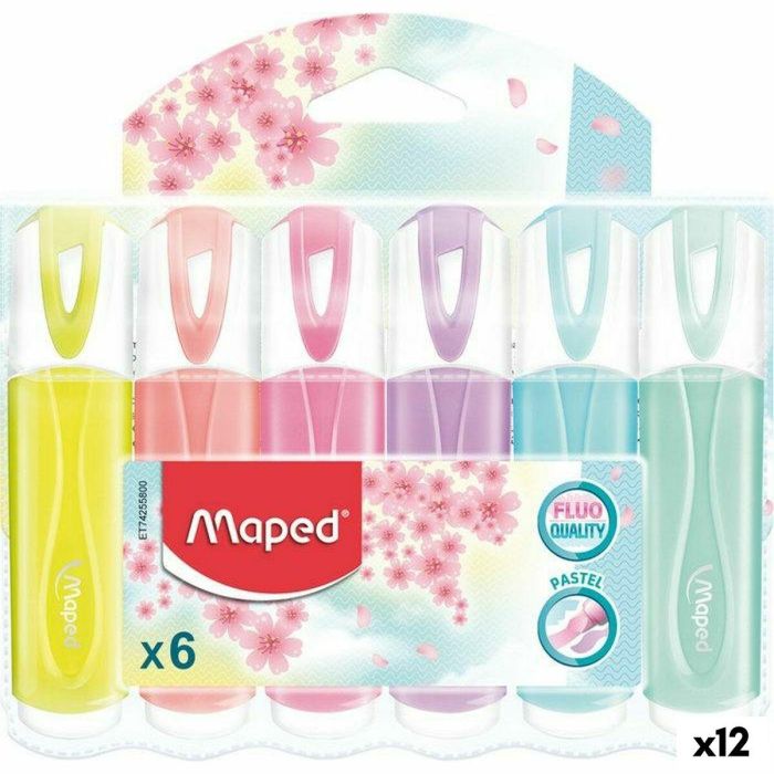 Set de Marcadores Fluorescentes Maped Multicolor 6 Piezas (12 Unidades)