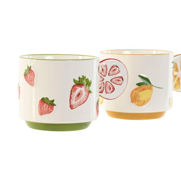 Mug Moderno DKD Home Decor Amarillo Rojo 9.3 x 7.7 x 12.6 cm (6 Unidades) 1 Mug Moderno DKD Home Decor Amarillo Rojo 9.3 x 7.7 x 12.6 cm (6 Unidades) 1