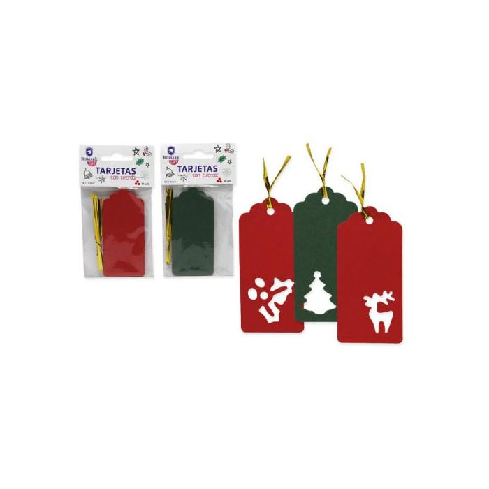 Bismark 330000 Tarjetas Troqueladas Navidad 10 Piezas Cartulina 9.5x4.5 cm Colores Surtidos