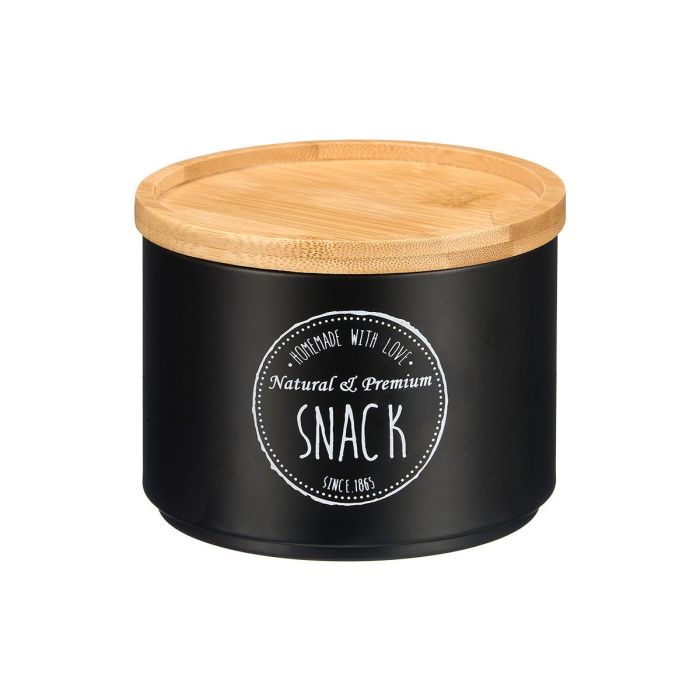 Tarro Apilable Tapa Bambu Surtido 2 Negro Kinvara 12x10x12cm (Set de 12) 2 Tarro Apilable Tapa Bambu Surtido 2 Negro Kinvara 12x10x12cm (Set de 12) 2