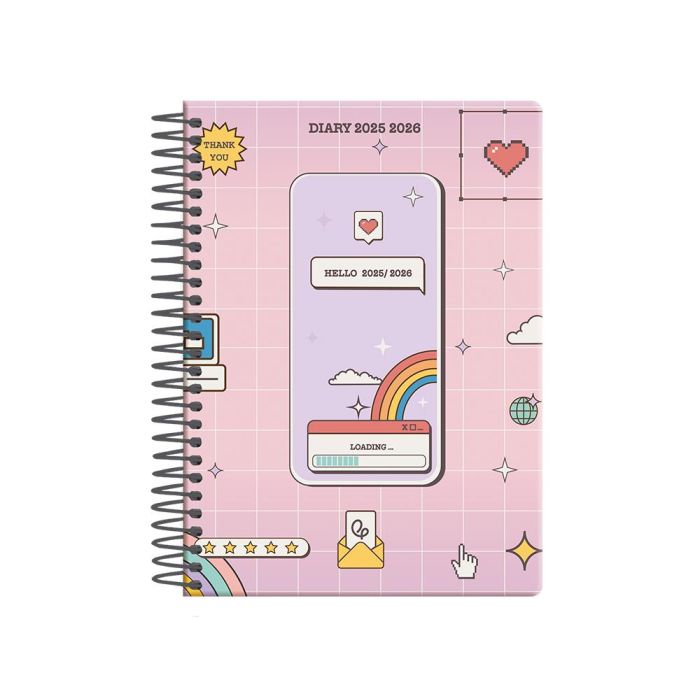 Agenda Escolar Liderpapel 25-26 Espiral Pixel Rosa Dia Pagina A5 Bilingüe Papel Fsc 80 gr 1 Agenda Escolar Liderpapel 25-26 Espiral Pixel Rosa Dia Pagina A5 Bilingüe Papel Fsc 80 gr 1