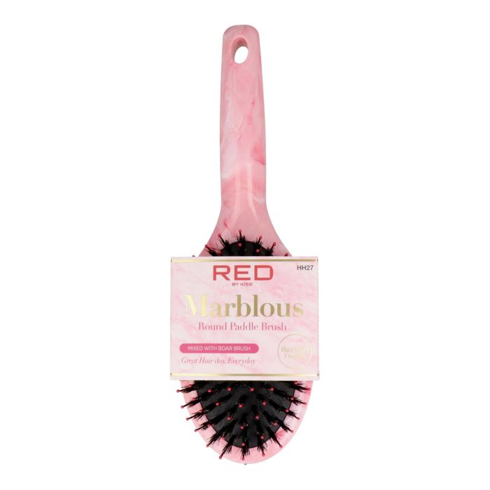 Red Kiss Marblous Boar Round Paddle Brush